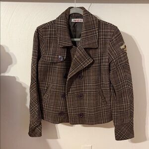 Plaid Double-Breasted Jacket